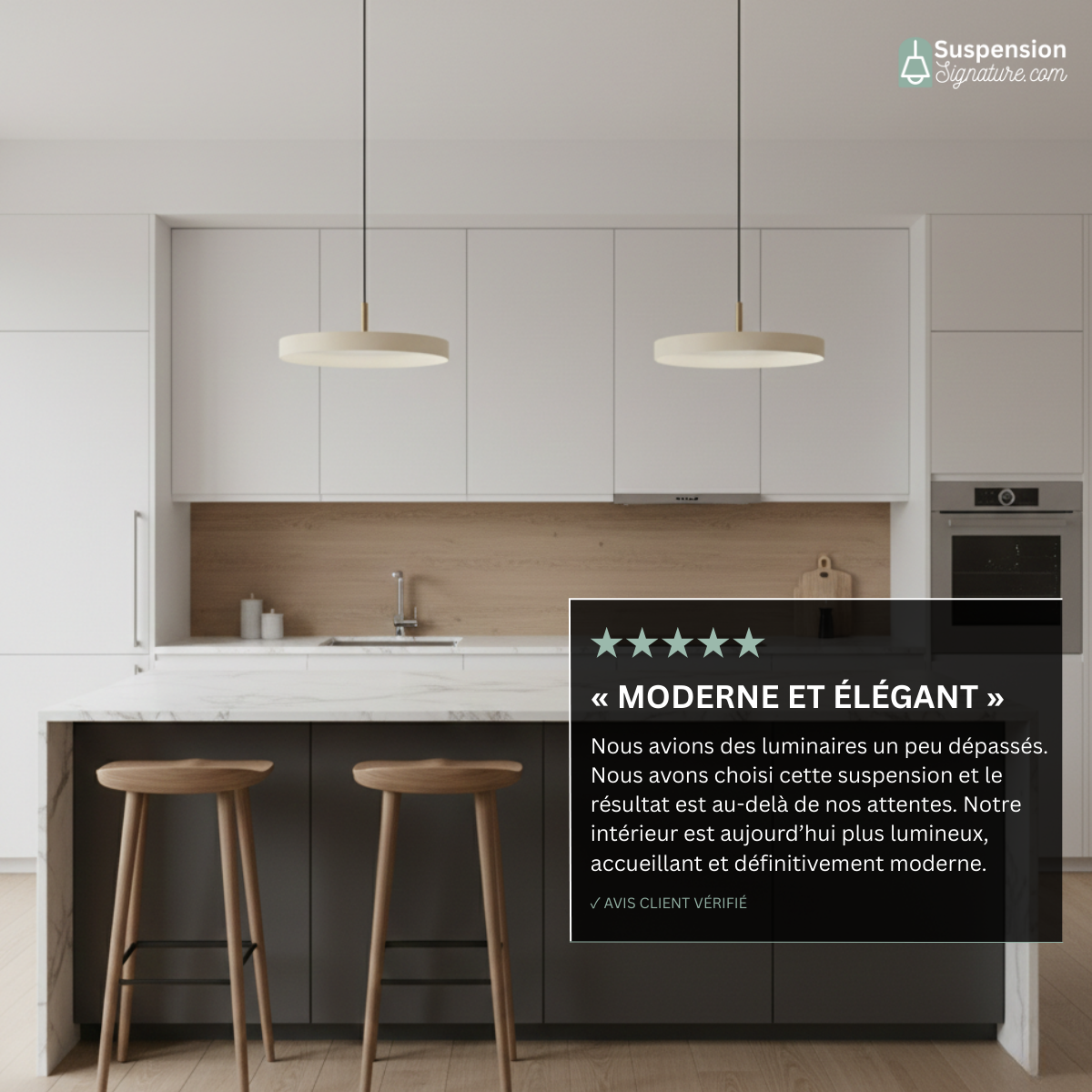 Suspension scandinave plat rond led