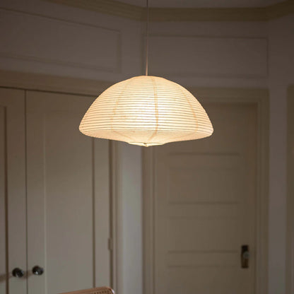 Suspension papier globe aplati design moderne