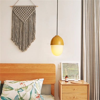 Suspension bois globe allongé design scandinave