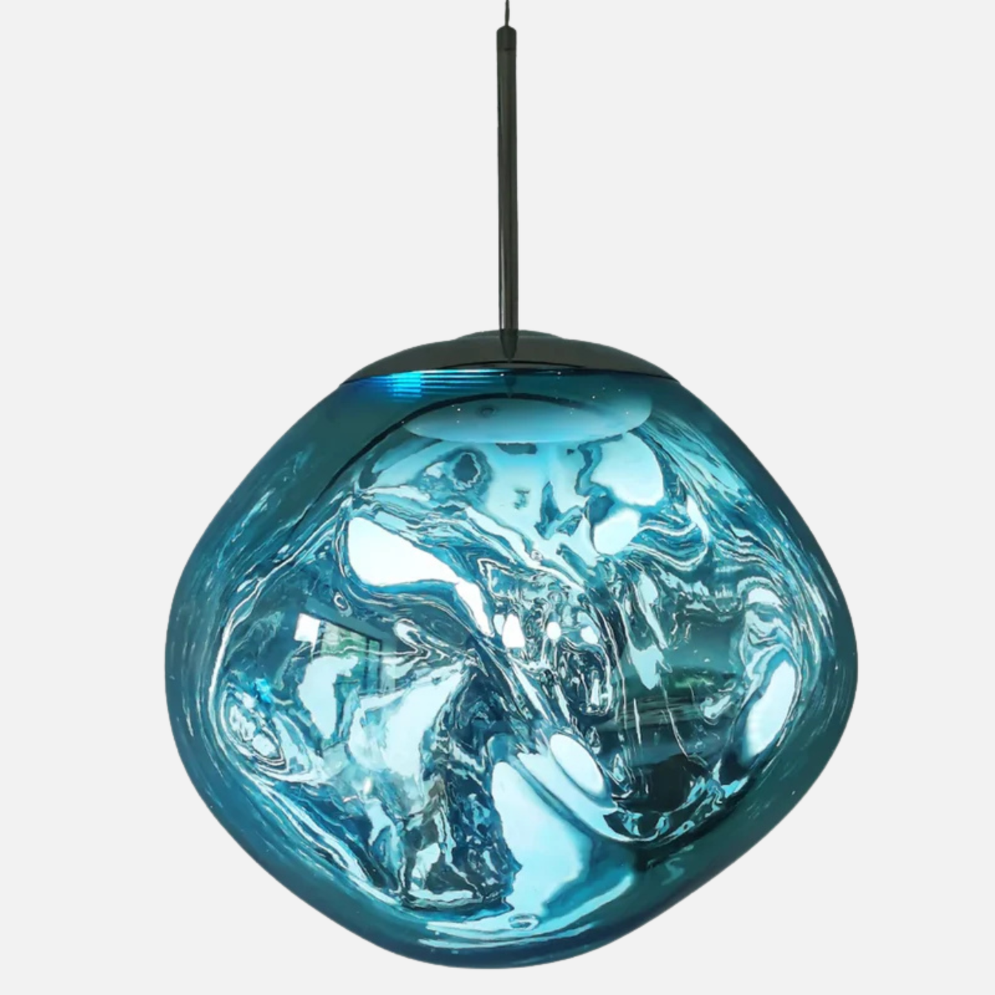 Suspension verre globe asymétrique nacré design