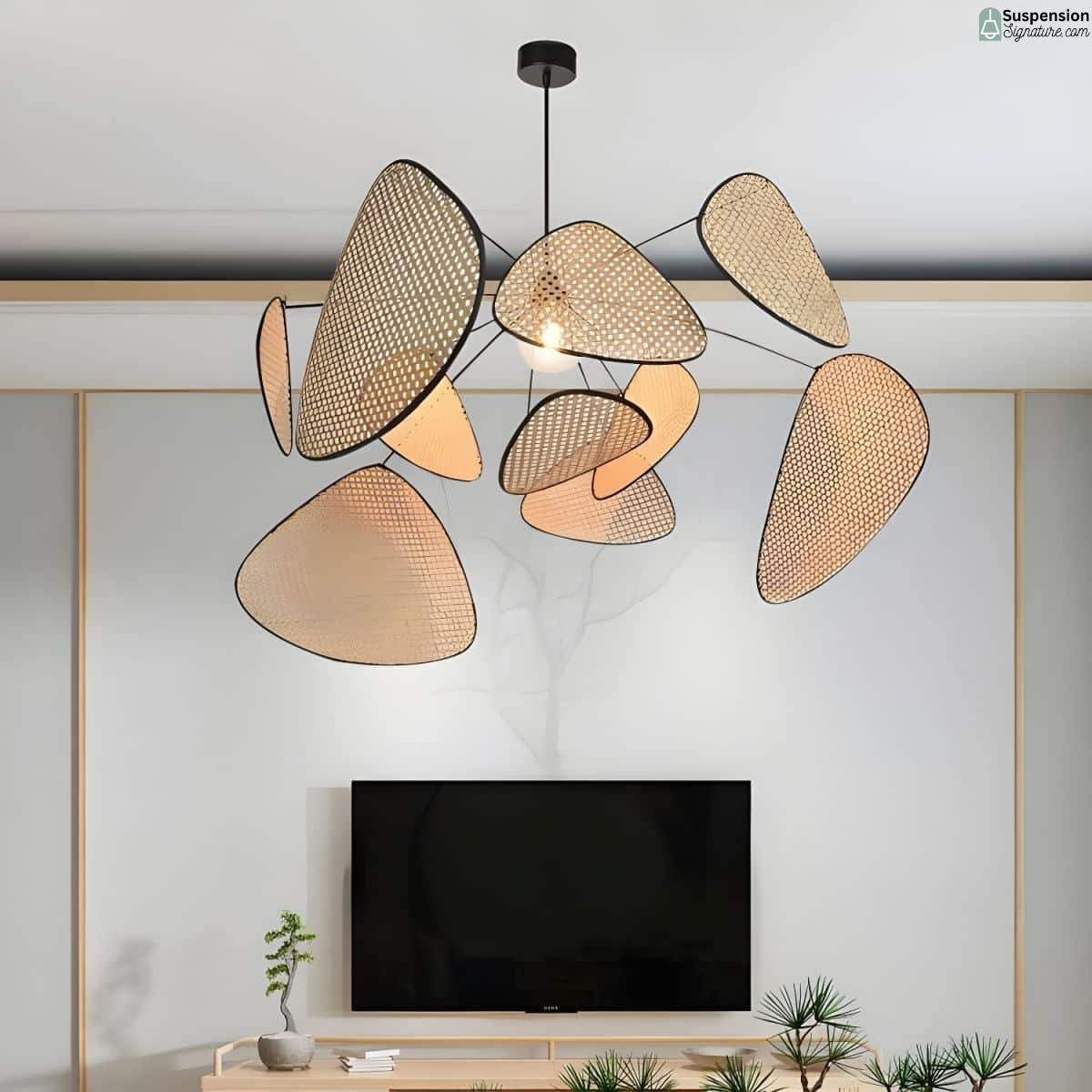 Suspension rotin cannage aérienne screen vintage