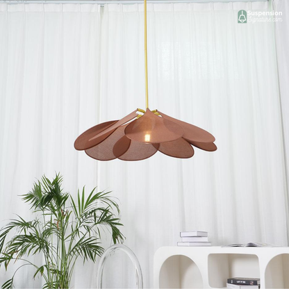 Suspension tissu fleur pétales design vintage bohème