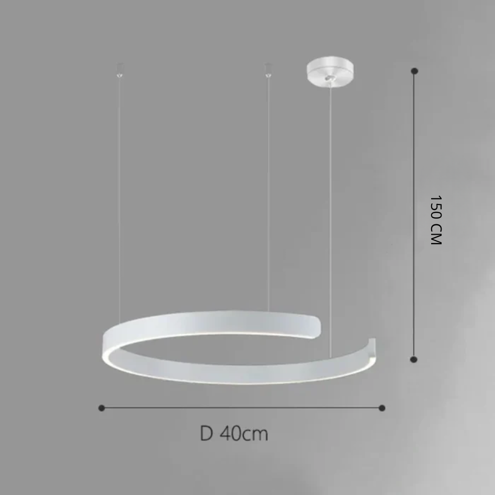 Suspension métal anneau ouvert design moderne