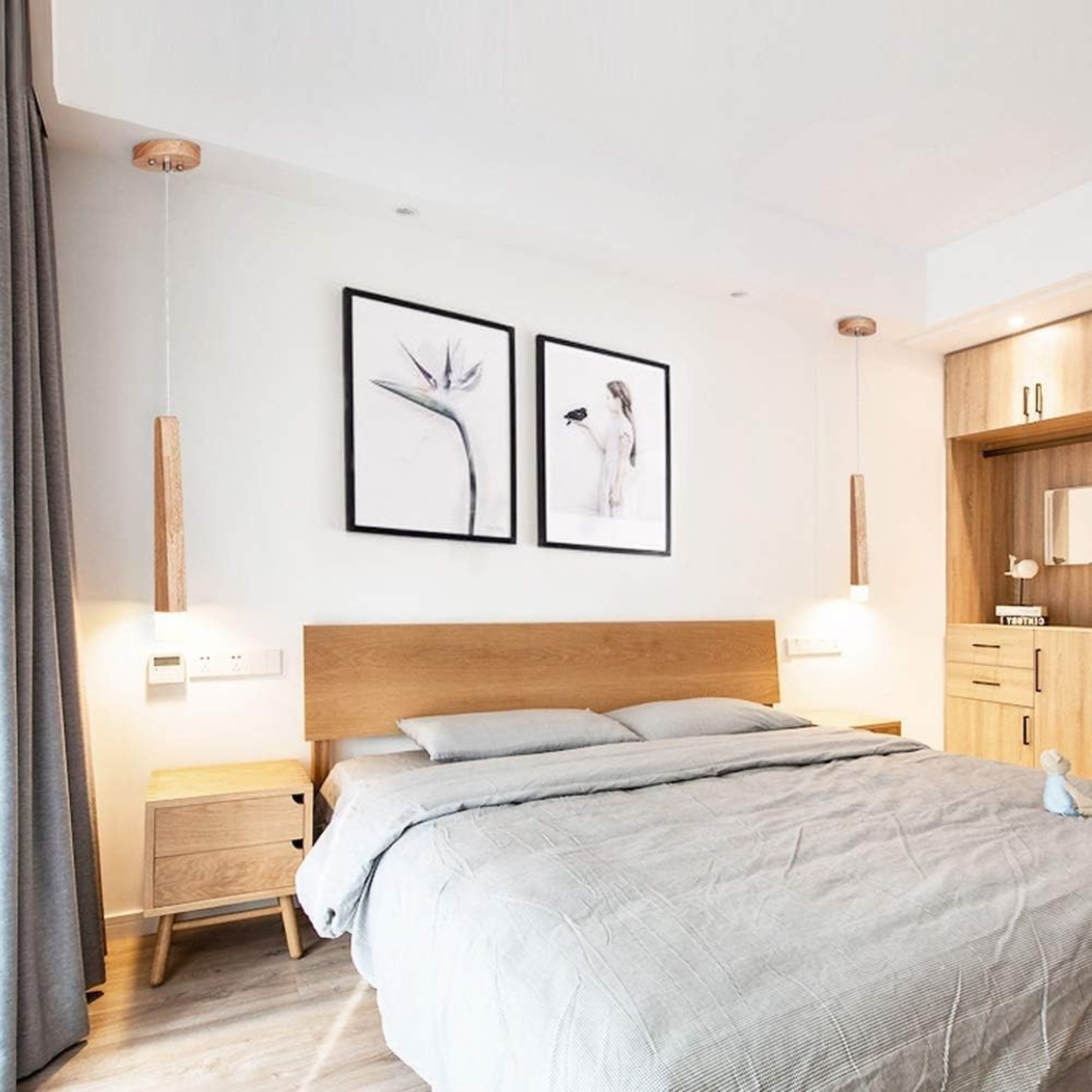 Suspension bois torche unique design scandinave