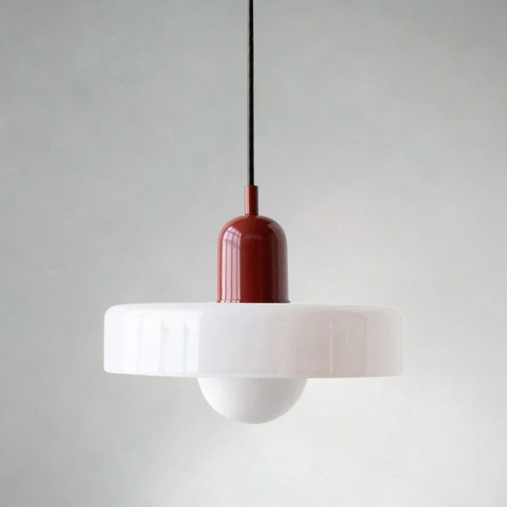 Suspension design rétro en verre fumé bicolore 7