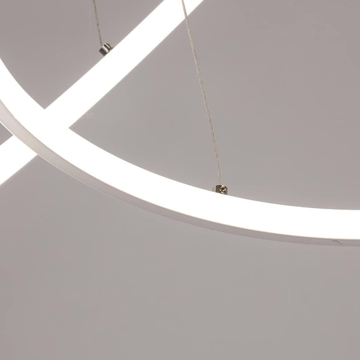 Suspension métal anneau design moderne