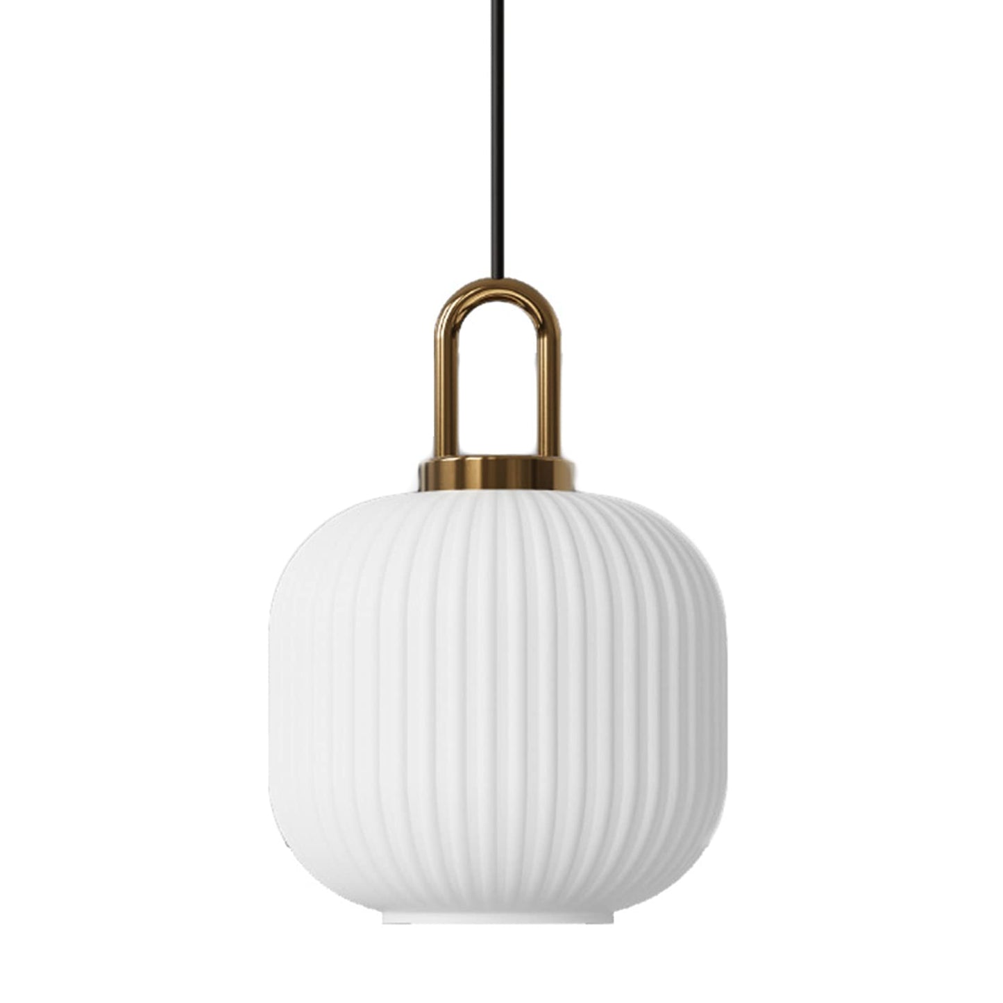 Suspension art déco globe en verre cannelé