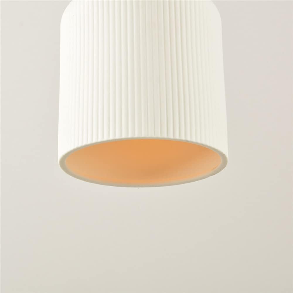 Suspension céramique blanche rainurée et cuivre cloche vintage