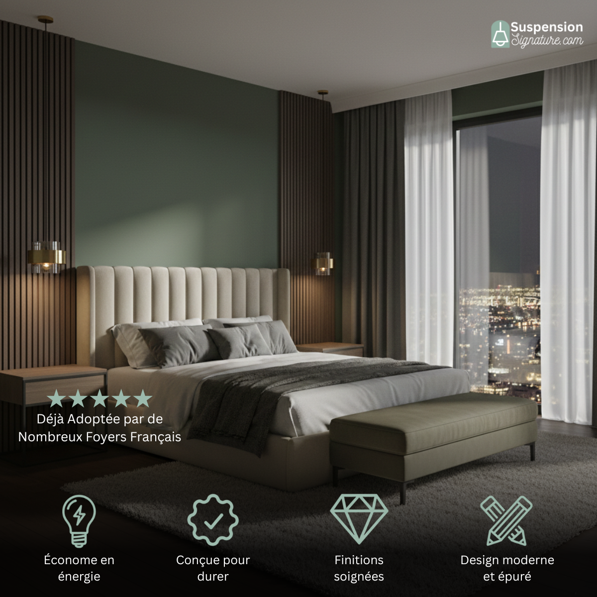 Suspension cylindres verre fumé et laiton design art déco