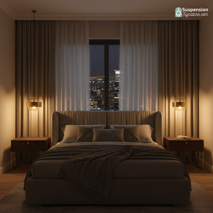 Suspension cylindres verre fumé et laiton design art déco