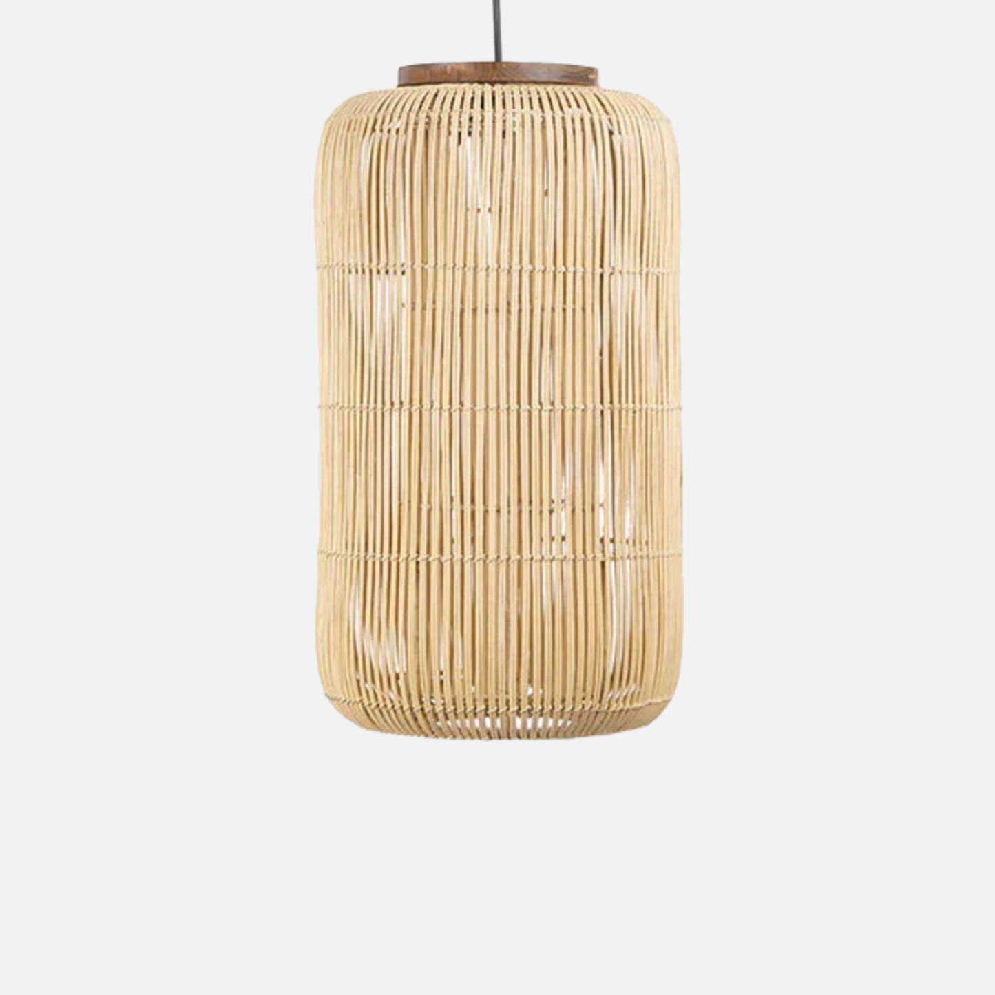 Suspension rotin cylindrique bohème