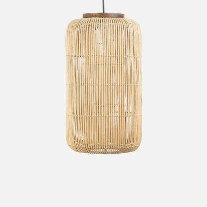 Suspension rotin cylindrique bohème