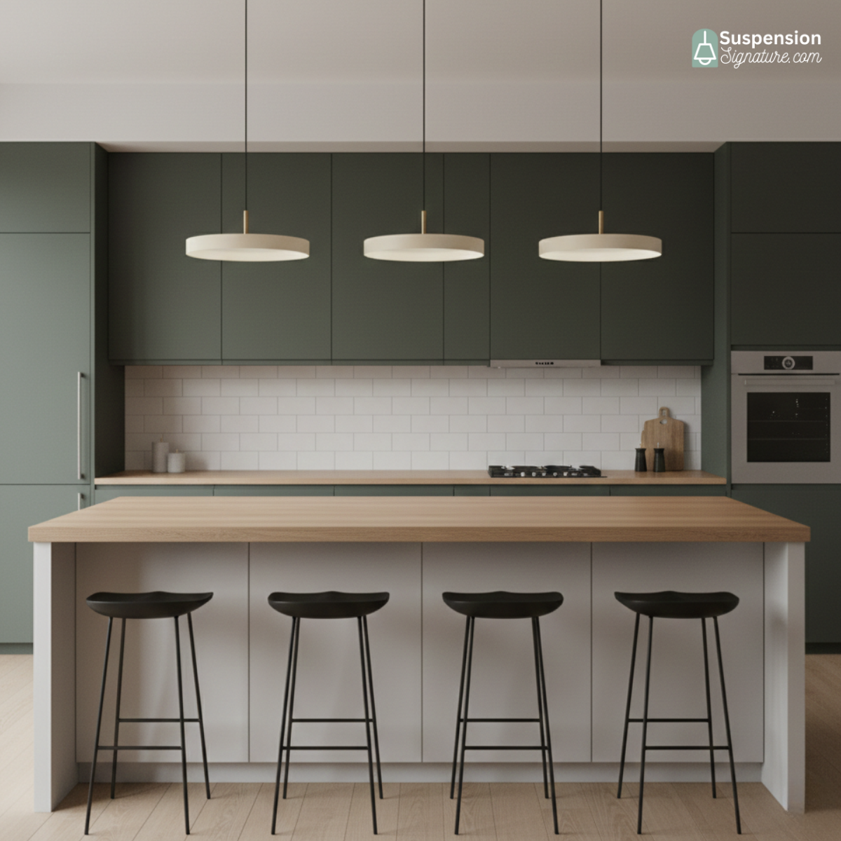 Suspension scandinave plat rond led