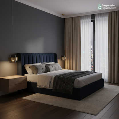 Suspension cylindres verre fumé et laiton design art déco