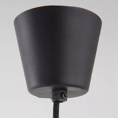 Suspension cylindrique en rotin cannage et tissu moderne