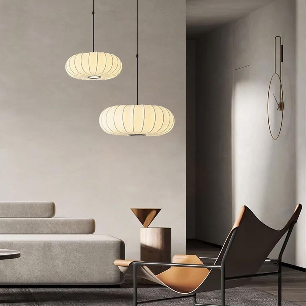 Suspension en soie boule aplatie design vintage