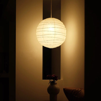 Suspension japonaise Noguchi en papier blanc globe de style moderne