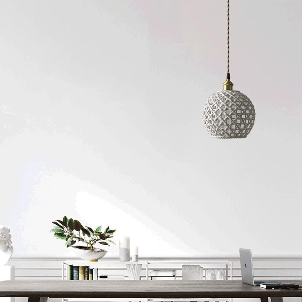 Suspension céramique effet cannage forme boule