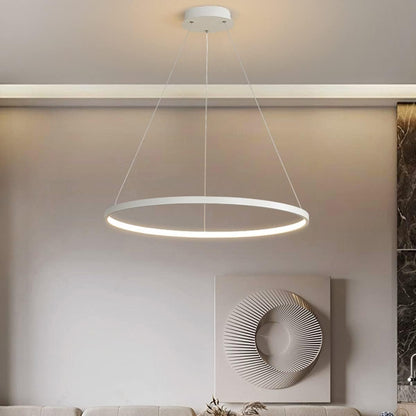 Suspension métal anneau design moderne