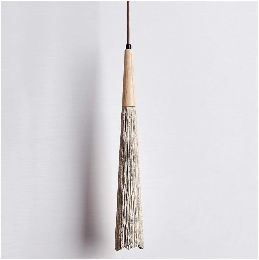 Suspension ciment rainurée allongée bois bohème