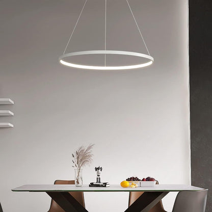 Suspension métal anneau design moderne