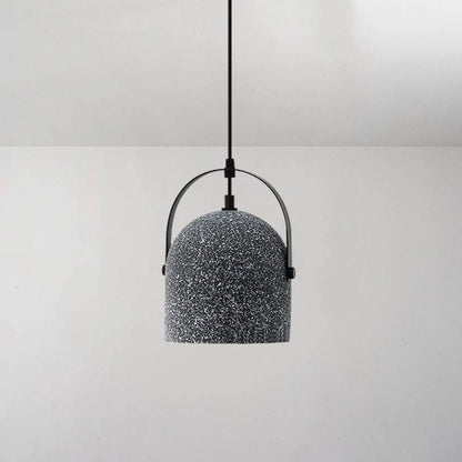 Suspension cloche ciment terrazzo design industriel