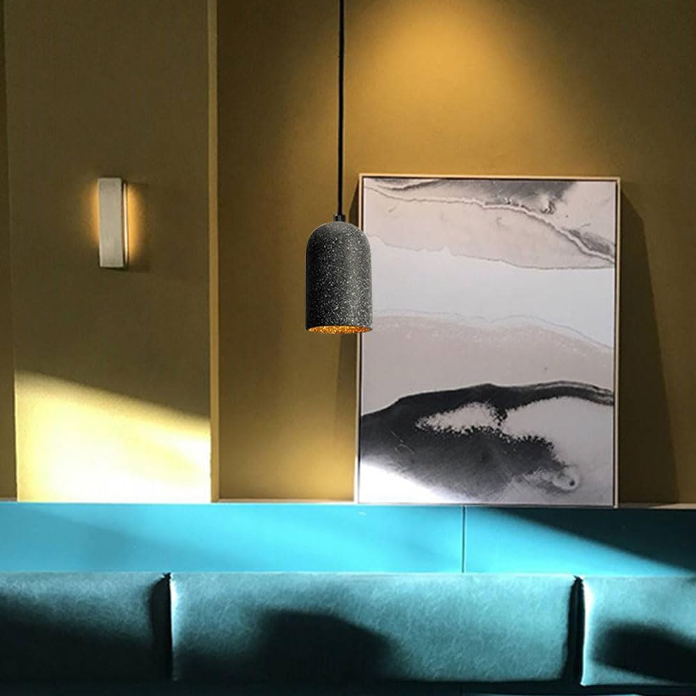 Suspension cloche allongée terrazzo industriel