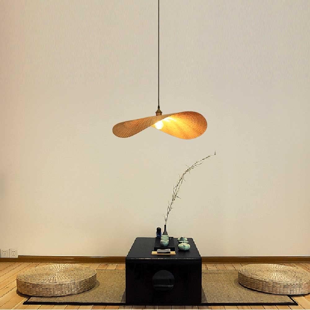 Suspension rotin et bambou torsion design moderne