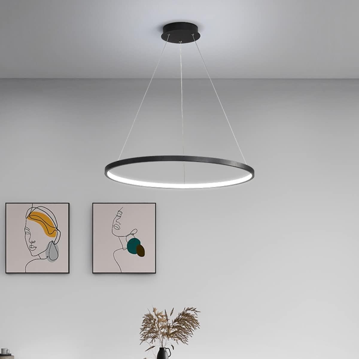 Suspension métal anneau design moderne