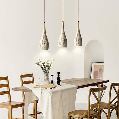 Suspension allongée rainurée terre cuite scandinave