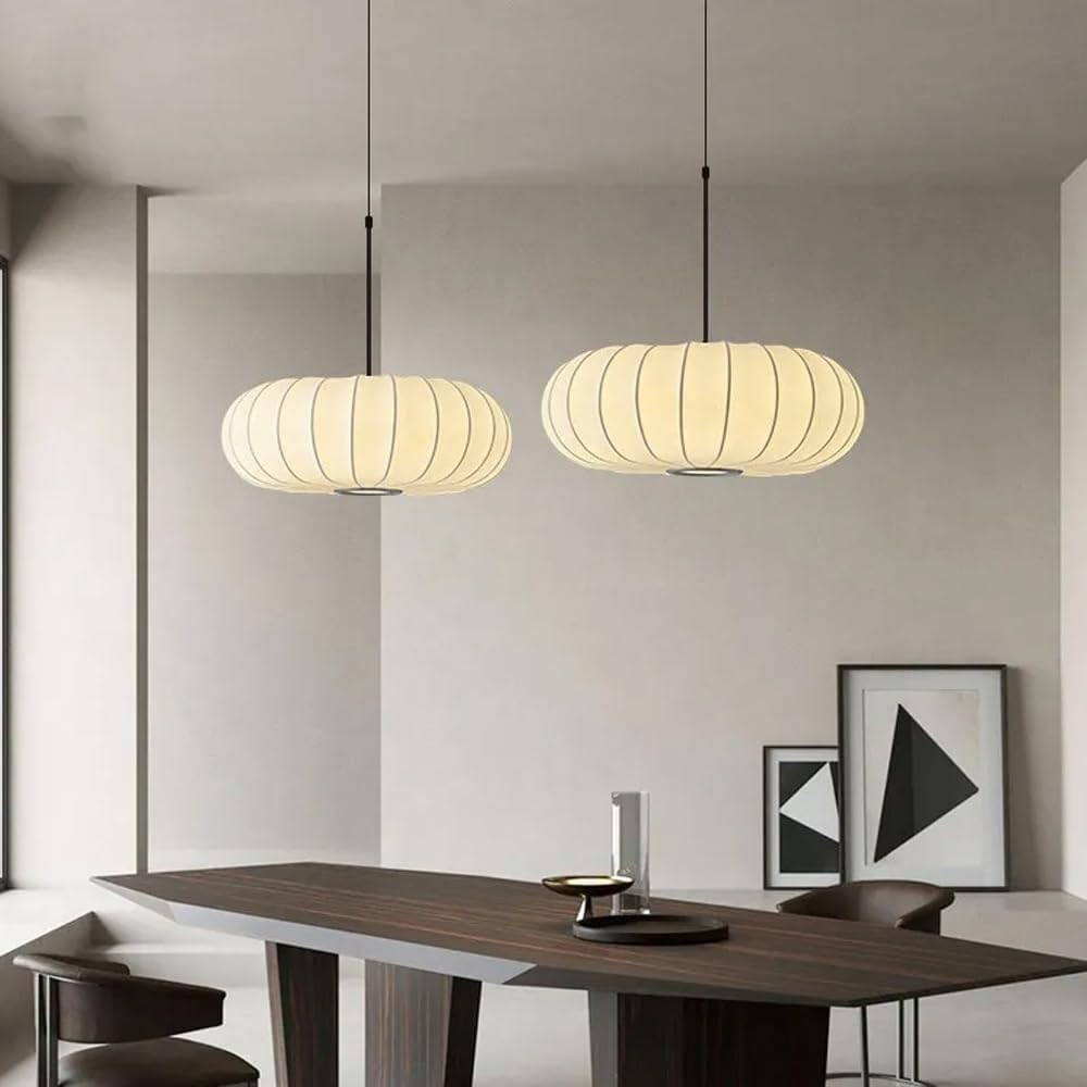 Suspension en soie boule aplatie design vintage