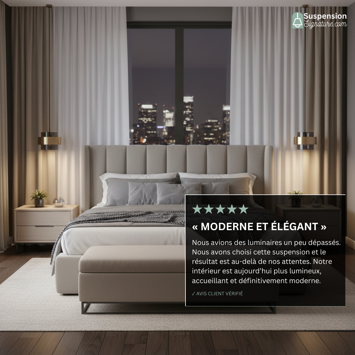 Suspension cylindres verre fumé et laiton design art déco