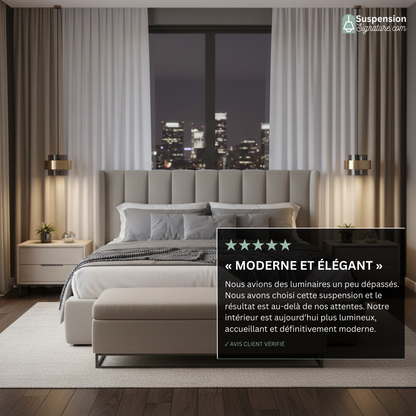 Suspension cylindres verre fumé et laiton design art déco