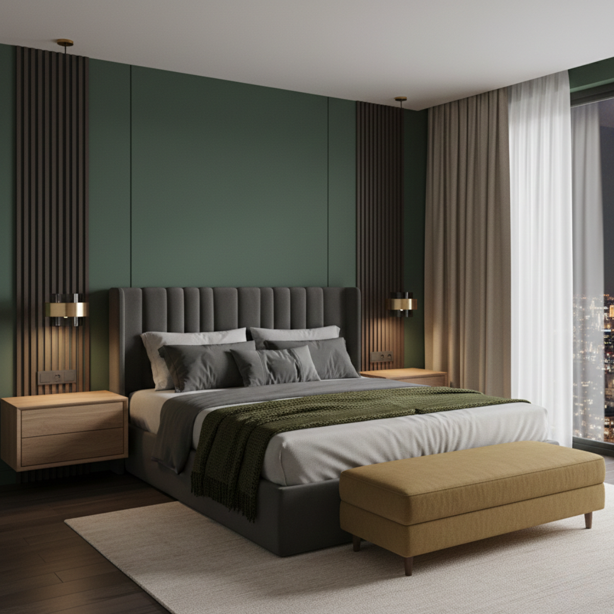 Suspension cylindres verre fumé et laiton design art déco