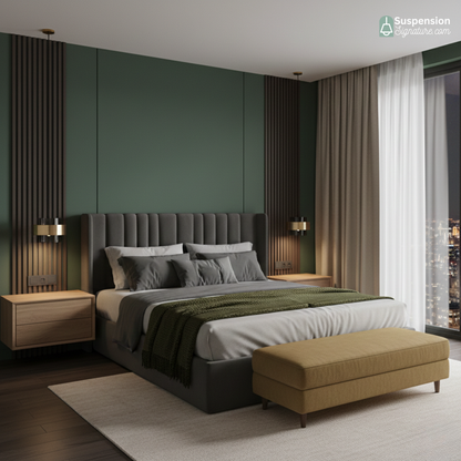 Suspension cylindres verre fumé et laiton design art déco