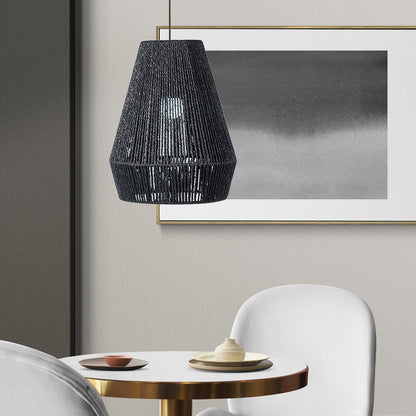 Suspension rotin design géométrique allongé scandinave