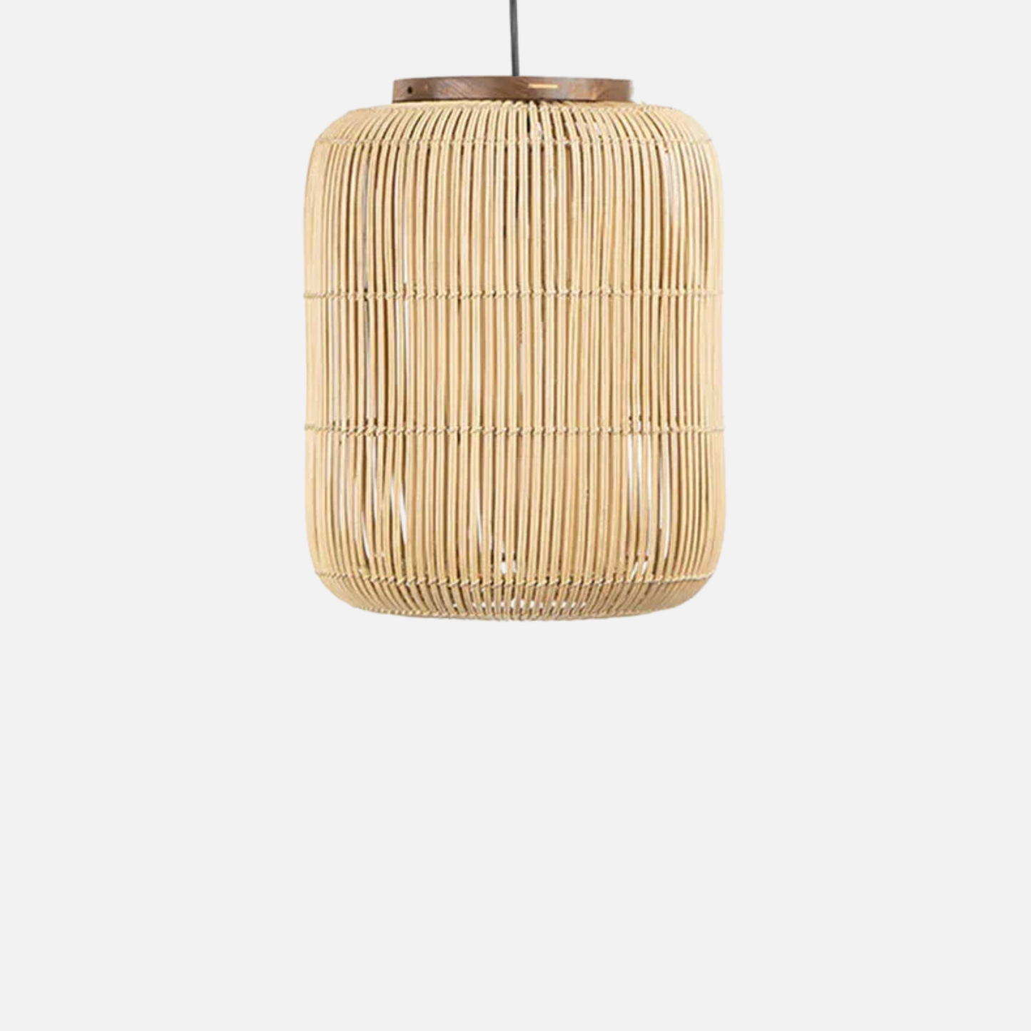 Suspension rotin cylindrique bohème