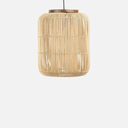 Suspension rotin cylindrique bohème