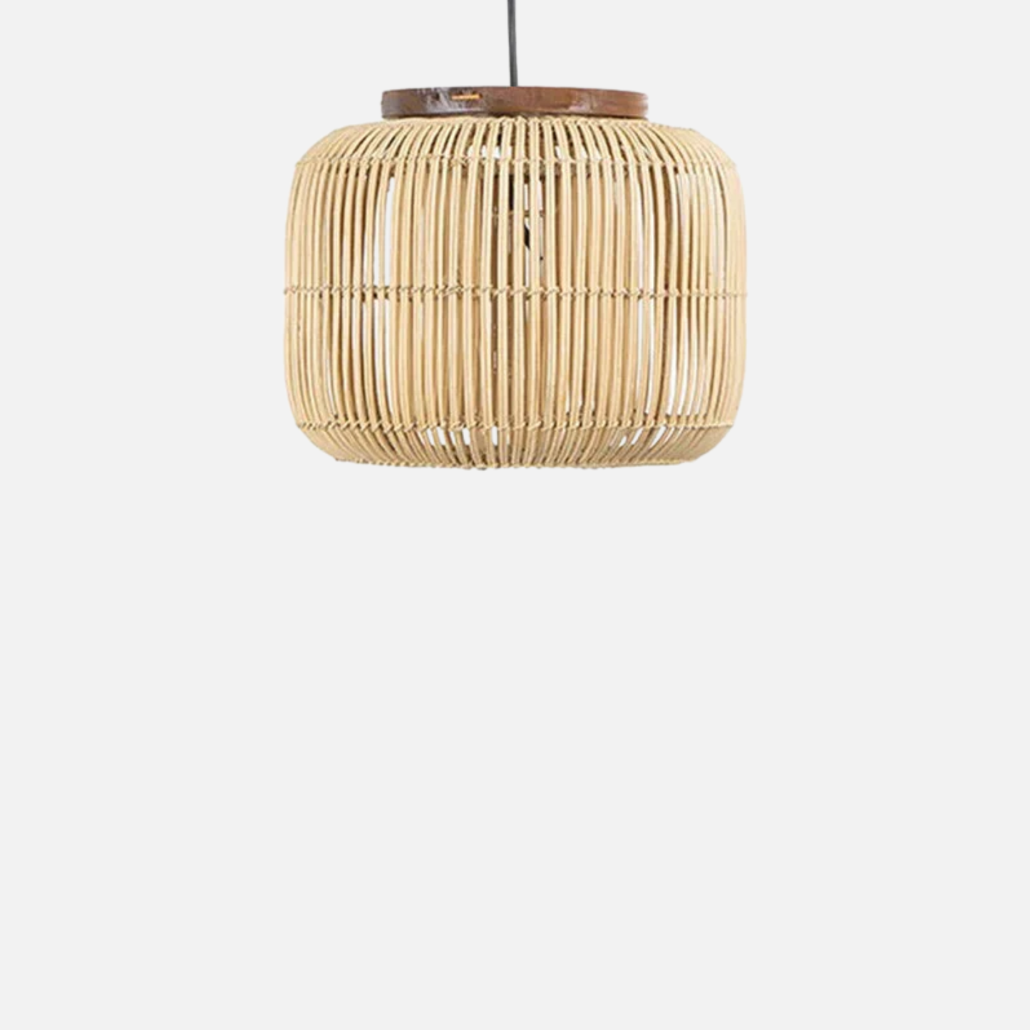 Suspension rotin cylindrique bohème