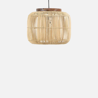 Suspension rotin cylindrique bohème