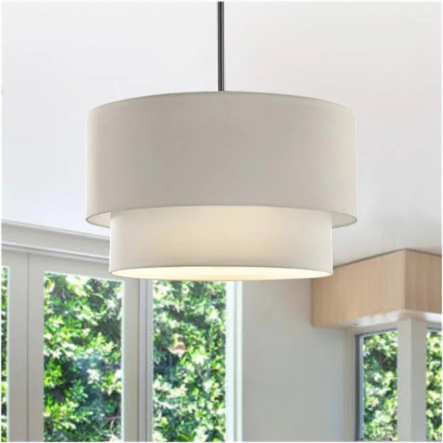 Suspension en lin double cylindrique design moderne
