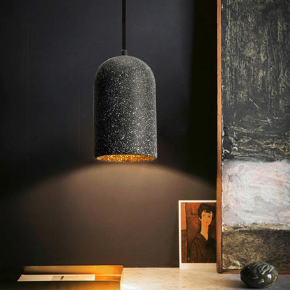 Suspension cloche allongée terrazzo industriel