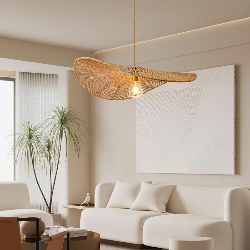 Suspension corde en chanvre torsion design moderne