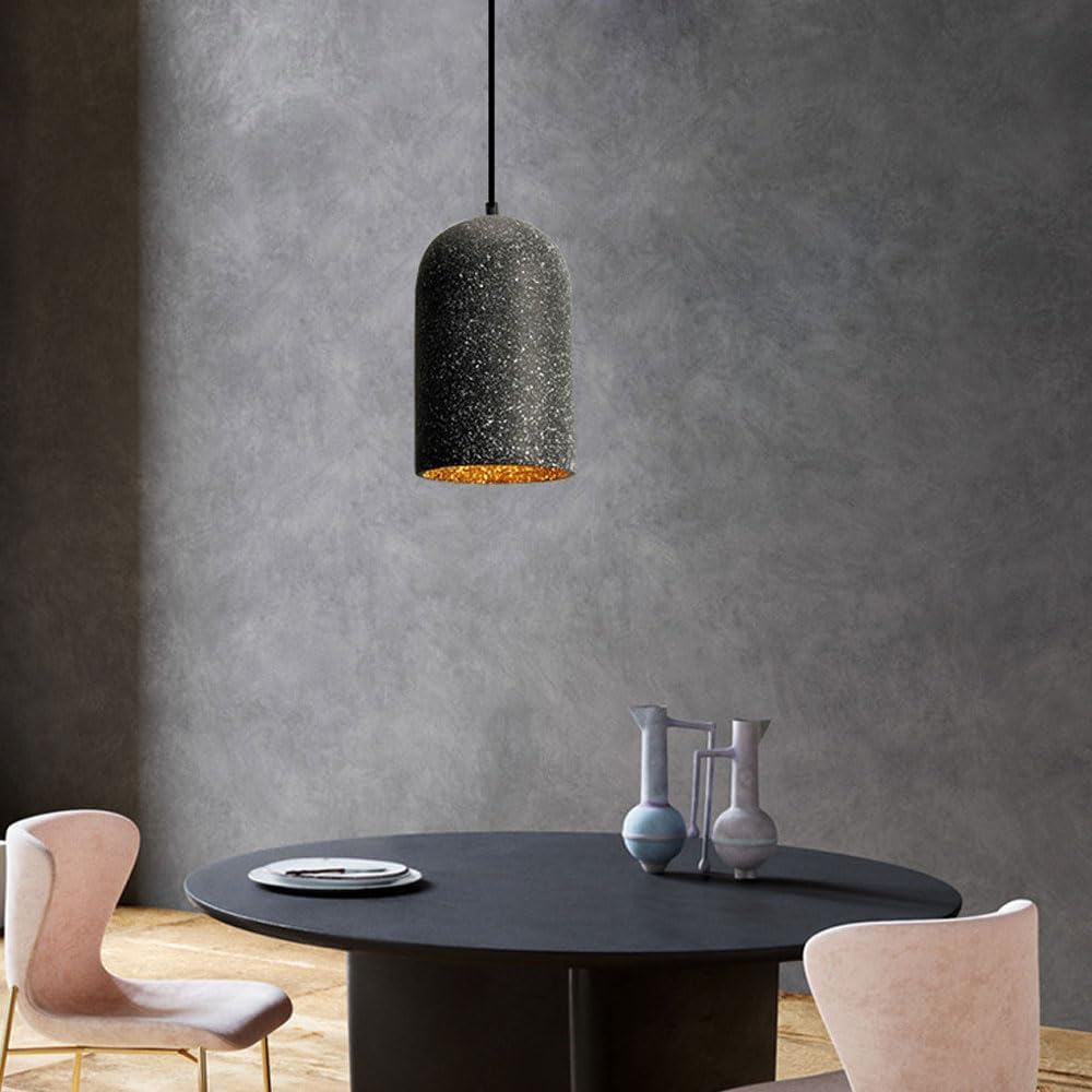 Suspension cloche allongée terrazzo industriel