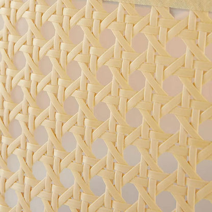 Suspension cylindrique en rotin cannage et tissu moderne