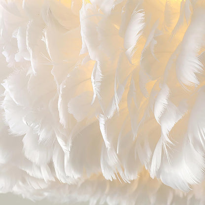 Suspension anneau en plumes colorées design art déco