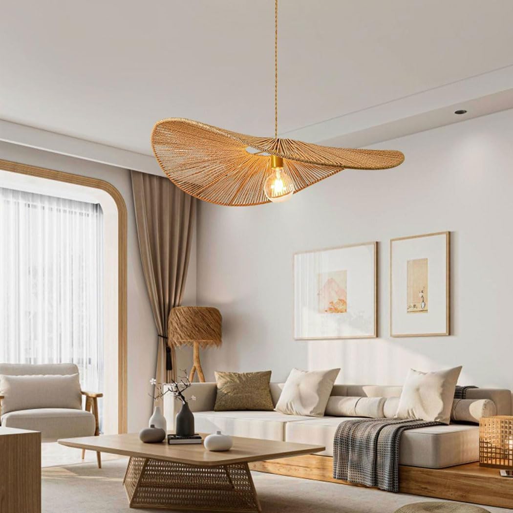 Suspension corde en chanvre torsion design moderne