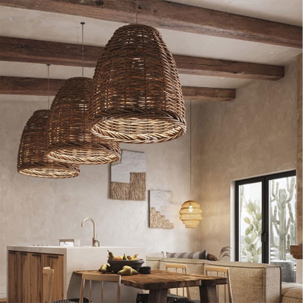 Suspension en osier tressé cloche style bohème