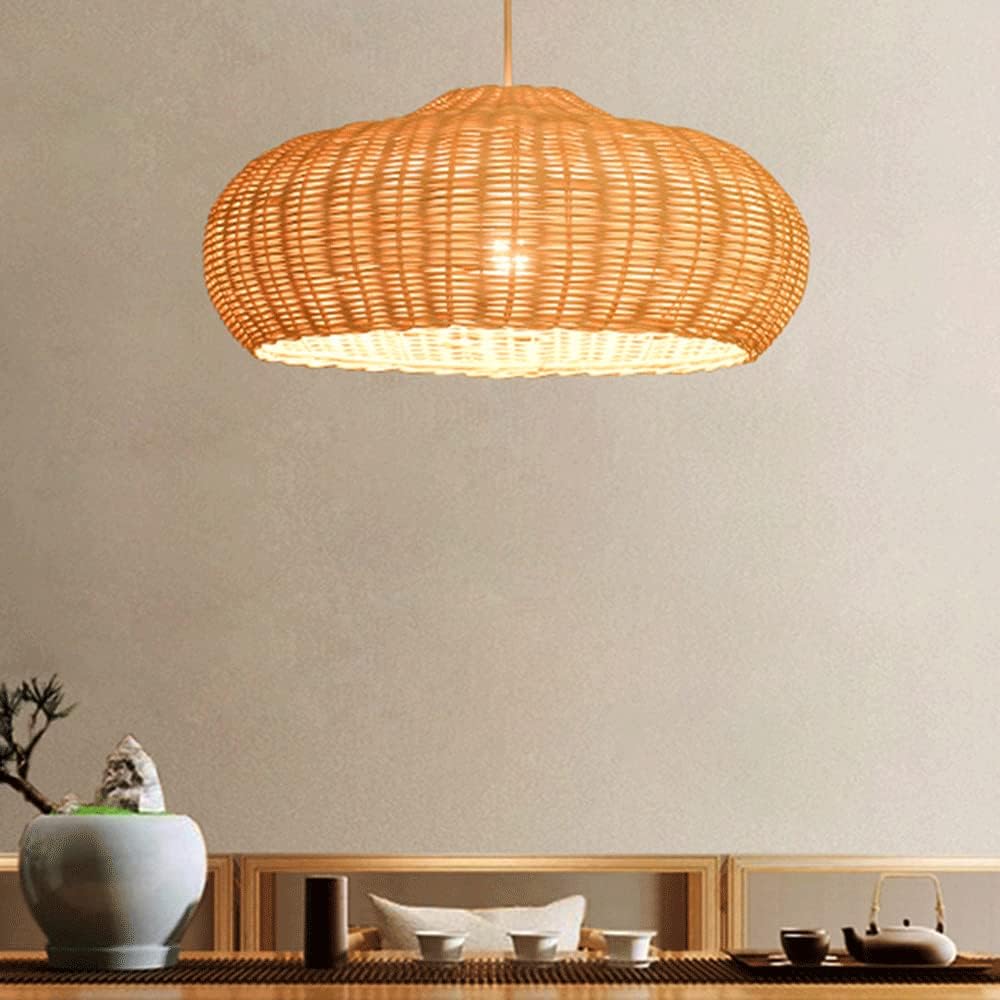 Suspension rotin design champignon vintage