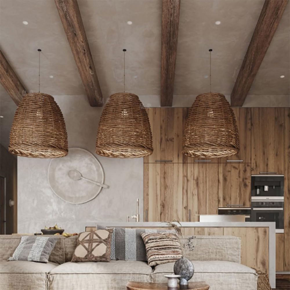 Suspension en osier tressé cloche style bohème